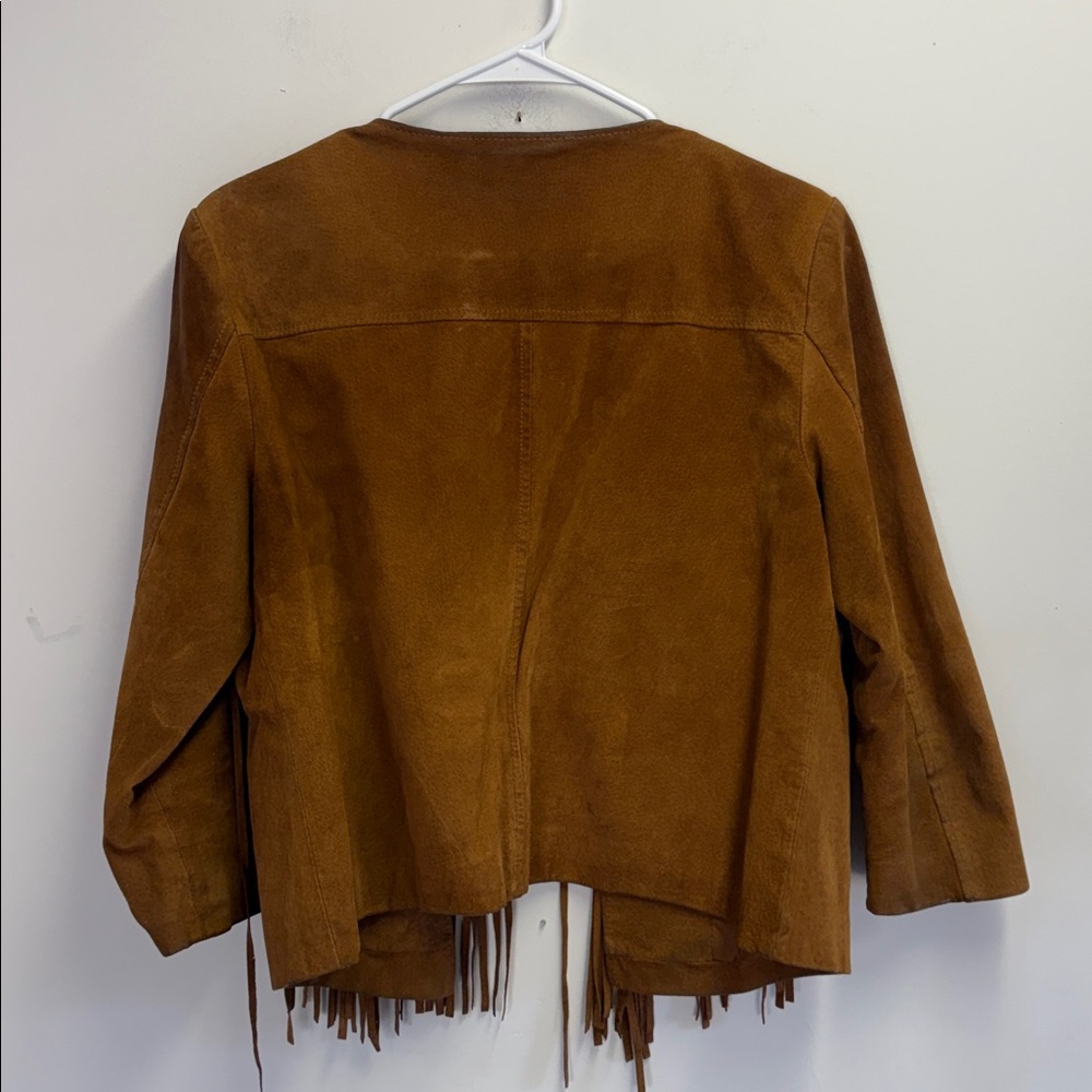 Forever 21 Suede Fringe Boho Western Jacket Size Large - Picture 9 of 12